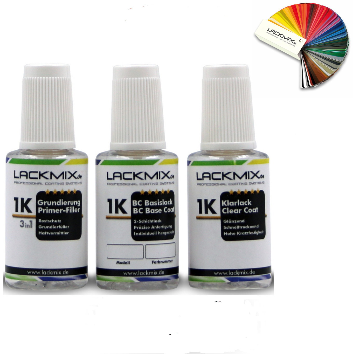 Lackstift Set MERCEDES. Grund+Autolack+Klarlack. Farbe wählbar (Lot 5