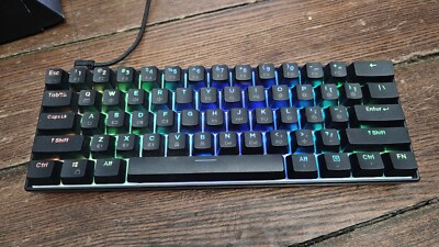 NEW OPEN BOX - Tezarre TK61 Pro Bluetooth USB 60% Mechanical Gaming Keyboard