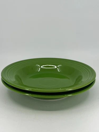 Set of 2 Fiestaware SHAMROCK GREEN 9” Rimmed Soup Bowls Fiesta USA big bowls