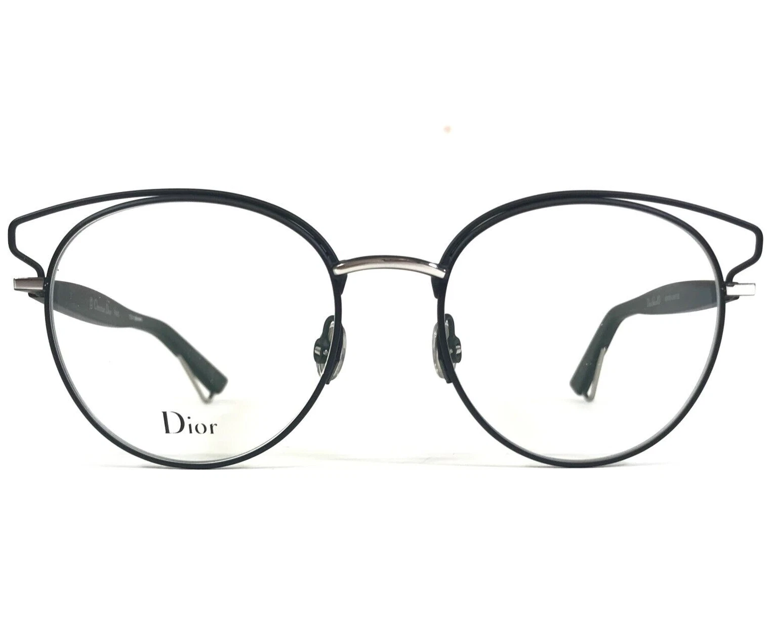 Christian Dior Eyeglasses Frames DiorSideralO 8YC Black Silver Wire 51 18 150
