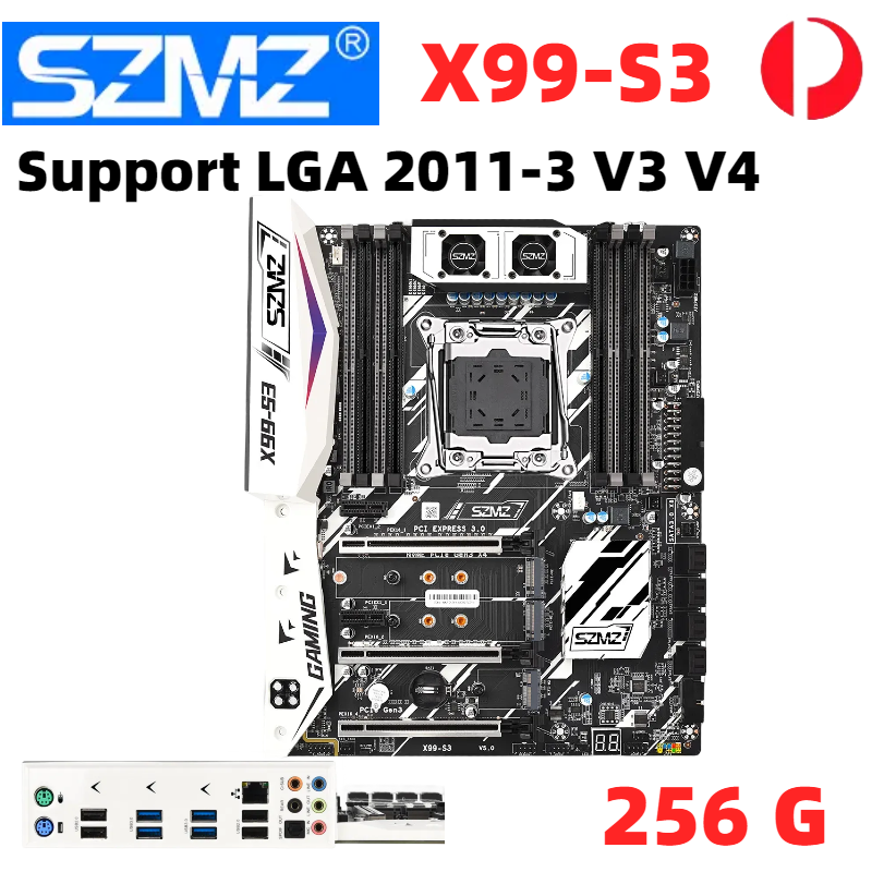 SZMZ X99 S3 Motherboard Support DDR4 Memory CPU 256G LGA 2011-3