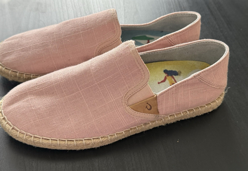 Olukai Kaula Pa'a Kapa Convertible Espadrille Size 7 Eur 37 Pink Canvas