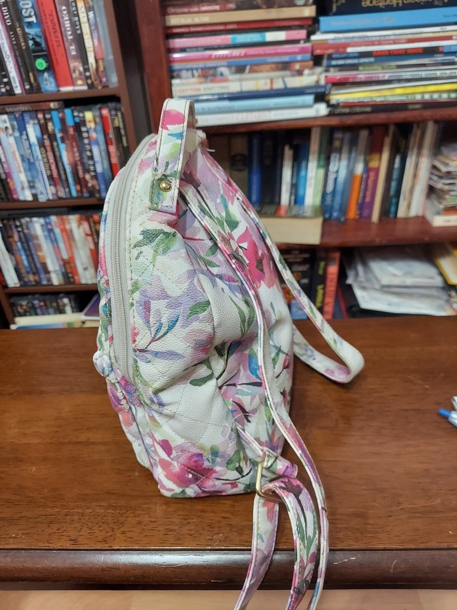 NWT- Liz Claiborne Floral Backpack - Pink and White liz claiborne Small Backpack Preowned Color Pink Floral  main image 3