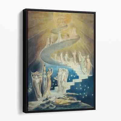 Jacobs Ladder by William Blake Canvas Wall Art Print