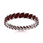 6x3 MM Marquise Garnet Delicate Eternity Wedding Band Ring 925 Sterling Silver