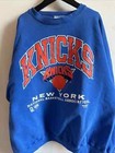 Vintage New York Knicks Sweatshirt Royal Blue 1980s NBA Reprint AN37892