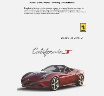     WORKSHOP MANUAL FERRARI CALIFORNIA T (EN)