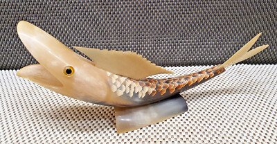 Figurine Vintage - Poisson En Corne Véritable - Déco Artisanale