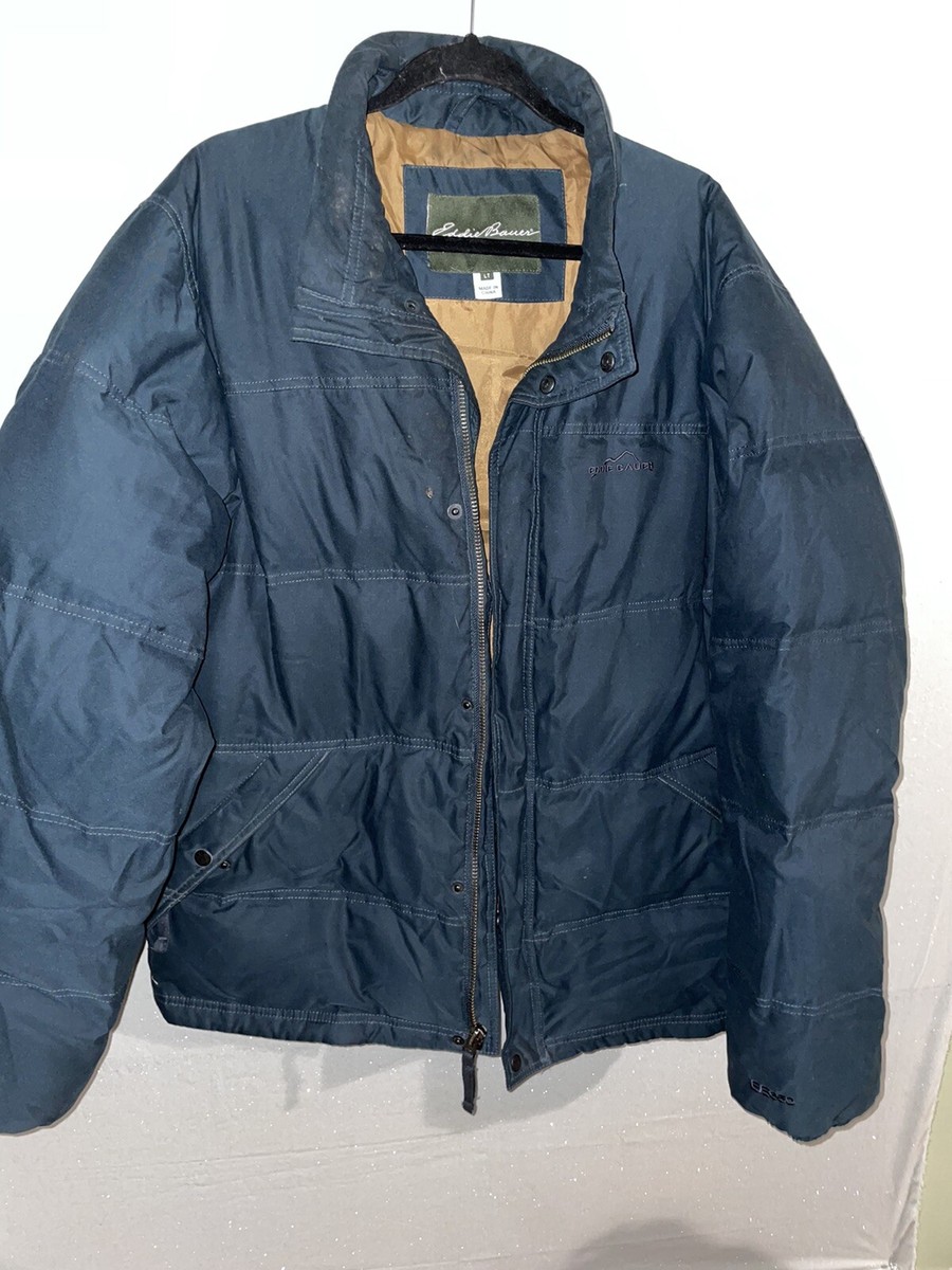 ジャケット・アウター 00's Eddie Bauer goosedown puffer jacket Eddie Bauer Jacket Men Large Goose Down Puffer Hood Zip Snow
