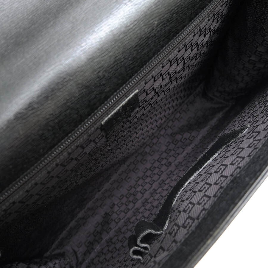Gucci Business Bag Briefcase Black 34044 212792 Leather Flap Mens
