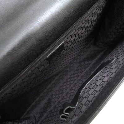 Gucci Business Bag Briefcase Black 34044 212792 Leather Flap Mens