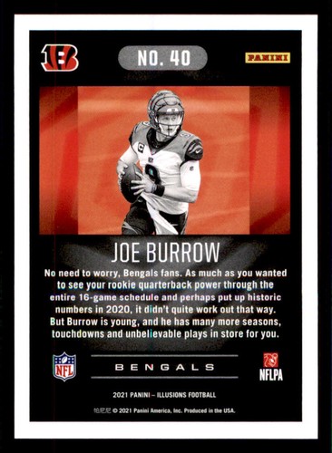 2021 Panini Illusions #40 Joe Burrow - Picture 2 of 2