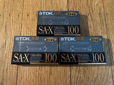 3 TDK SA-X100 Type II High Position Blank Cassette Tapes Japan Free Shipping 