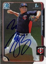 Chih Wei Hu autographed baseball card 2015 Topps Bowman Chrome #BCP112 Rookie