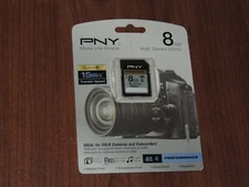 New - PNY Performance 8GB SDHC Card - 15 MB/s - Class 6 P-SDHC8G6-GE