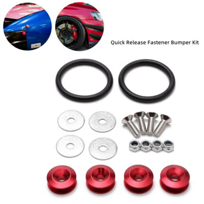 Bumper Quick Release, Mellbree Quick Release Trunk Front Rear Bumper Fasteners Fenders Holders Kit Compatible For Universal Car Bumper (Color 4 X Quick Release Tabs With 12 X O-Ring Fastener - Foto 9
