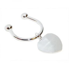 Personalised Silver Plated Heart Shaped Key Ring - Free Engraving