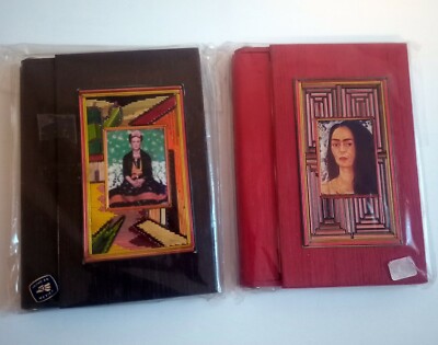 Frida Kahlo note books set of two c3 with unique and beautiful straw hand work 