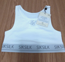 SikSilk Womens Racerback Bralet - White - UK10