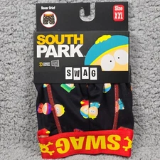 SWAG SOUTH PARK MENS Boxer Brief ADULT 2XL BLACK RED CARTMAN KENNY UNDERWEAR NEW