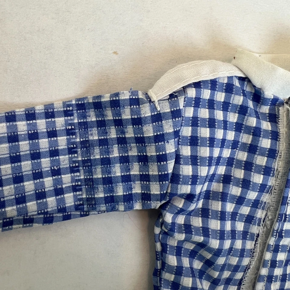 Traje Ken Vintage Azul Cuadros Guinga Mono Pantalones Años 70 Mattel Barbie Foto 2 de 4