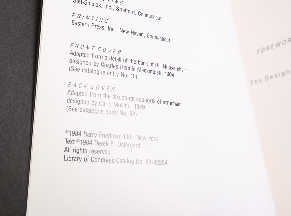 Mackintosh to Mollino: Fifty Years of Chair Design, 1984 PB, VG | eBay