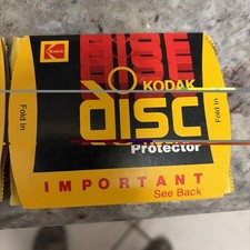 Set of 2 Kodak Disc Protector Black, Yellow Red Vintage Packaging Collectible