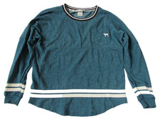 PINK Sweatshirt by Victorias Secret Teal Blue Pullover Dog Pocket W's M Medium
