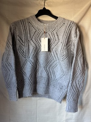 Heartloom Pullover Gray Cable Knit Sweater-Size Medium 
