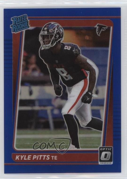 2021 Panini Donruss Optic Rated Blue Prizm /179 Kyle Pitts #211 Rookie RC