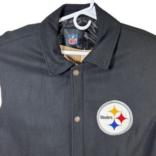 Pittsburgh Steelers 5 Time Super Bowl Champions Varsity Jacket XL Leather Wool
