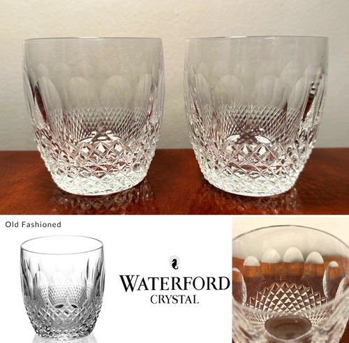 2 Vintage WATERFORD CRYSTAL Colleen Rocks/Old-Fashioned Tumblers Glasses IRELAND