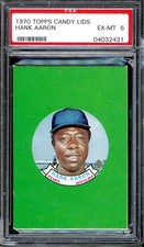 1970 Topps Candy Lids Baseball Hank Aaron PSA 6