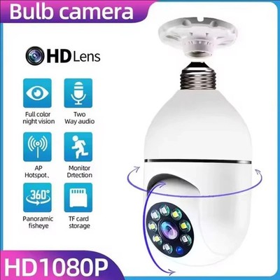 360° 1080P IP E27 Light Bulb Camera Wi-Fi IR Night Smart Home Wireless Security