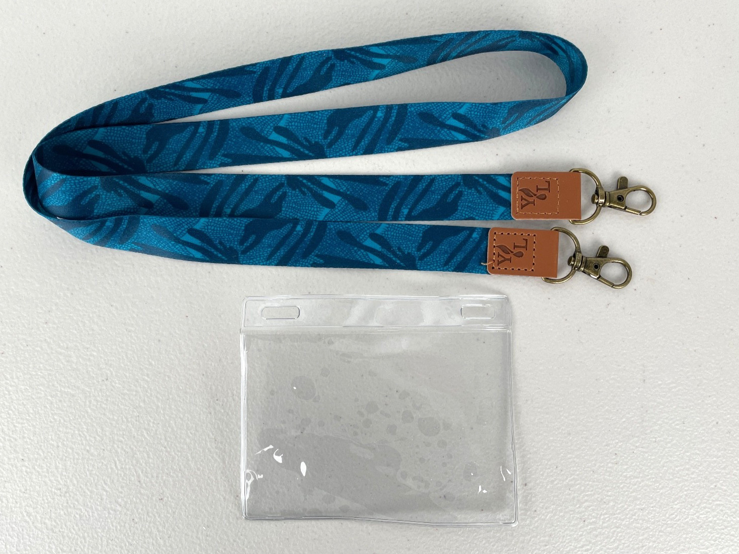 Young Living Essential Oils Floral Fabric Lanyard w/ Clear Badge ID Card Holder