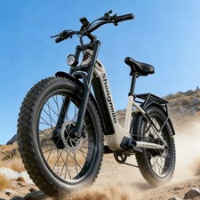 Dual Motor 2000W Electric Bike 26" Fat Tyre 48V 17.5Ah E-Mountain Bike US Stock