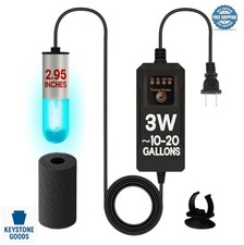 Aquarium UV Light 3W Sterilizer Clarifier for Fish Tank Sump Filter 110V 4