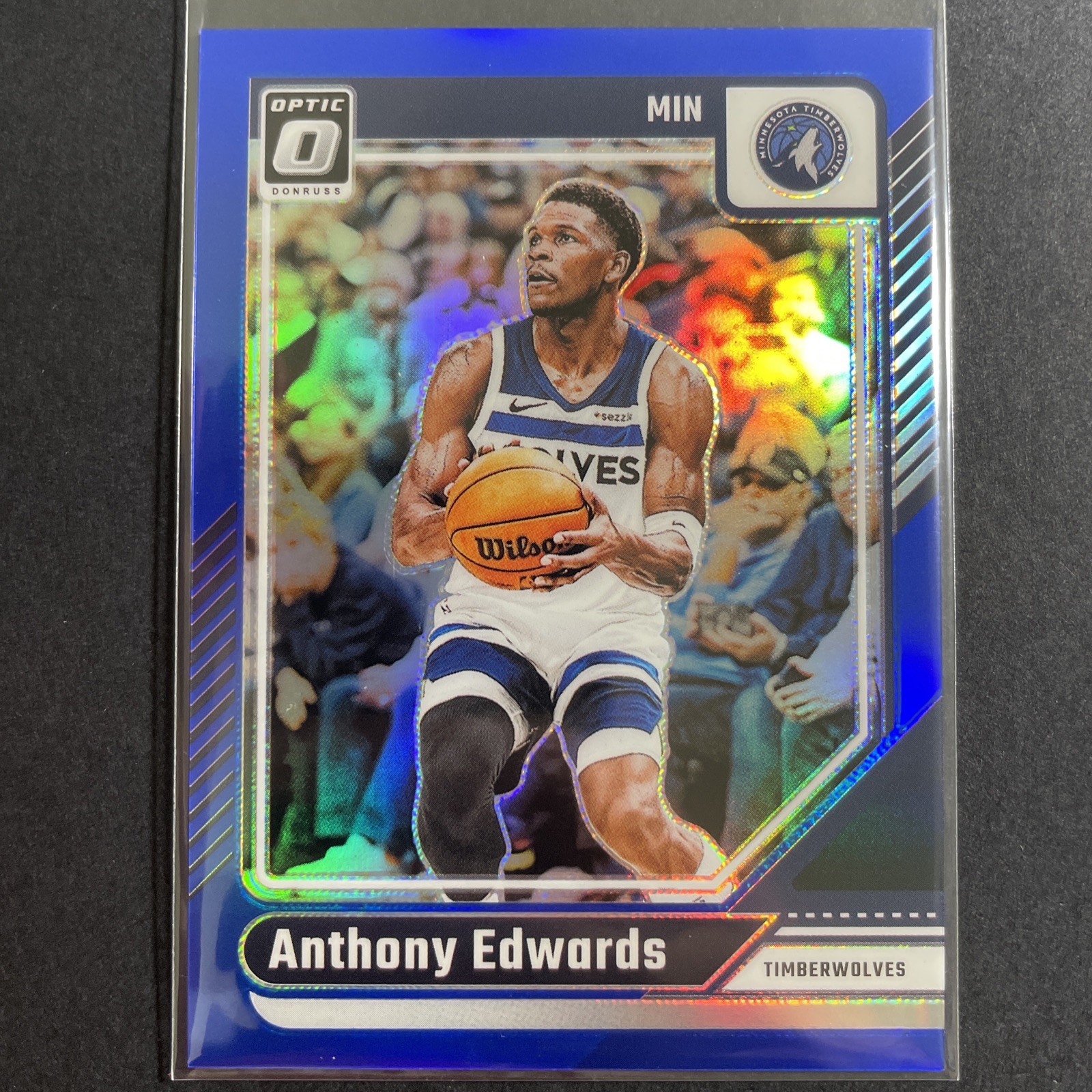 2024-25 Panini Donruss Optic Blue Prizm #31 Anthony Edwards /49 Timberwolves