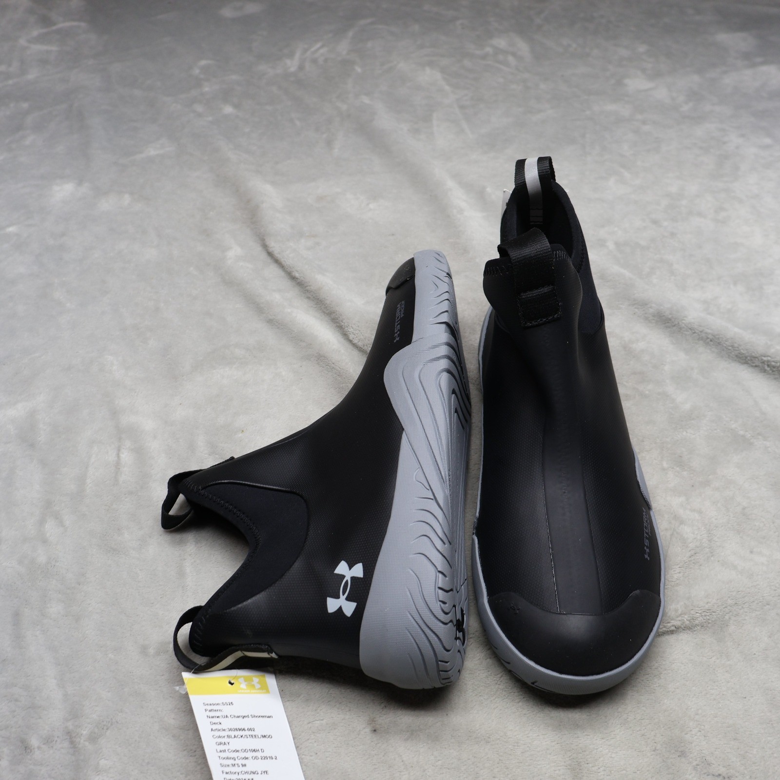 9 Deck Boots Black Charged Shoreman Slip On Waterproof $115 New