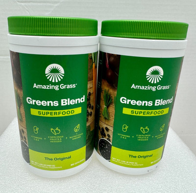2pk Amazing Grass Greens Blend 1.06 lb Superfood The Original Powder 60 Servings