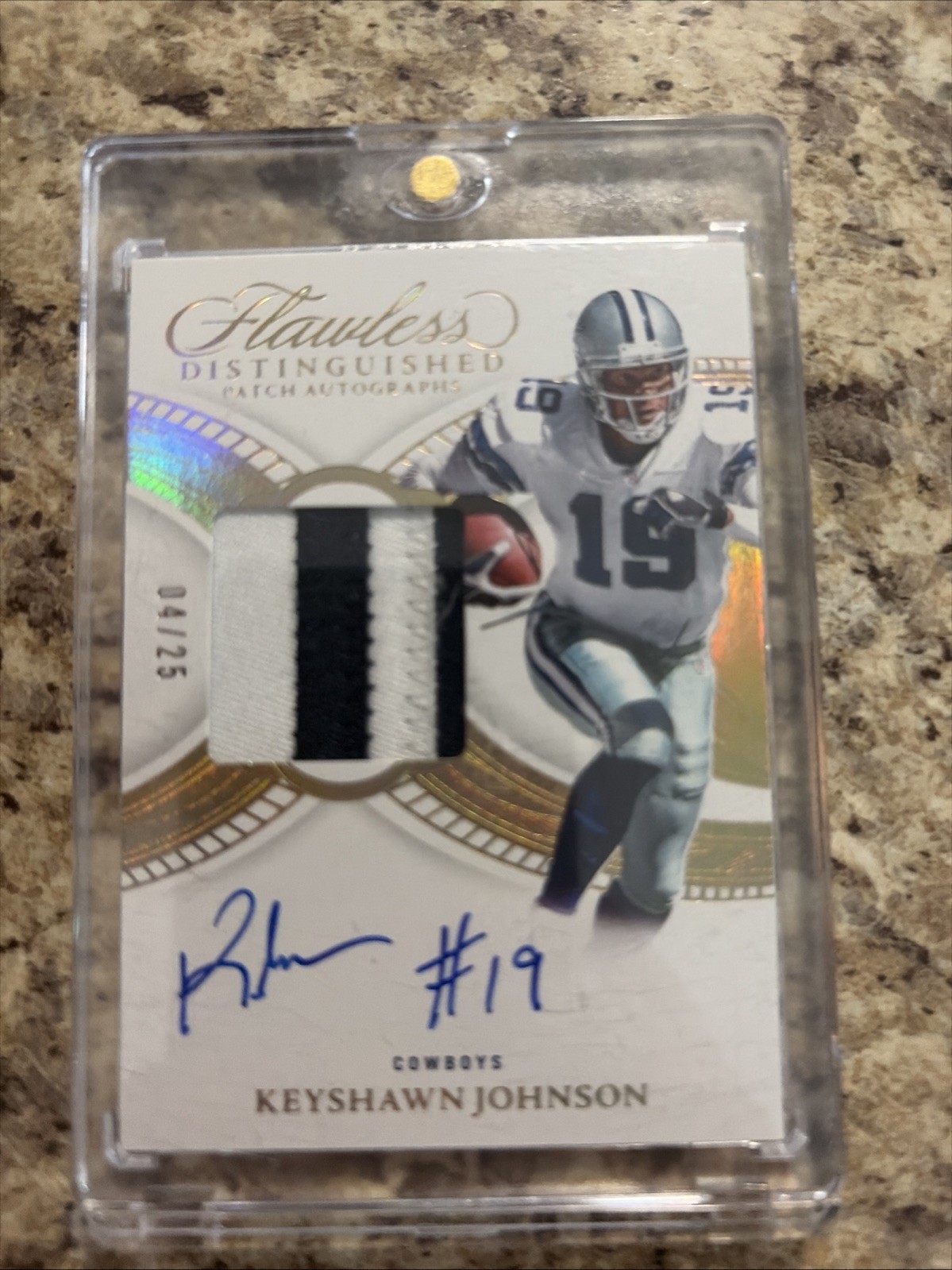 2025 Panini Flawless Football Patch auto /25 Keyshawn Johnson view 1