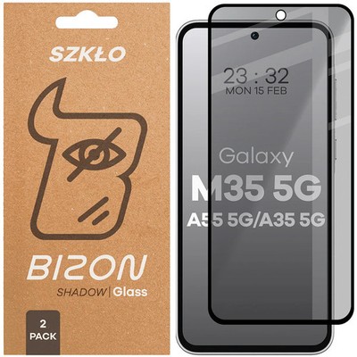 2x Sichtschutzglas für Galaxy M35 5G/A35 5G/A55 5G Bizon Blickschutz Schutzglas