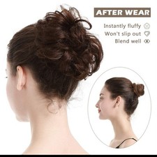 Natural Messy Bun Hair Piece Updo Hair Extensions Real as Human VV 