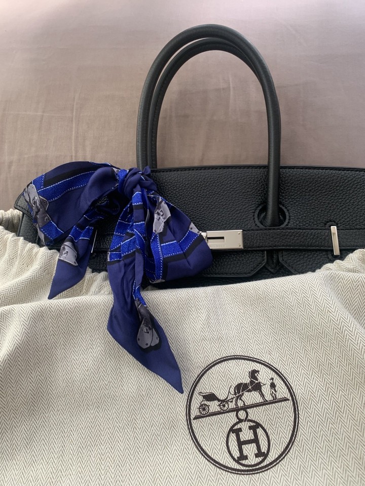 Authentic Hermes Birkin 35 Black Togo  PHW In Excellent Condition