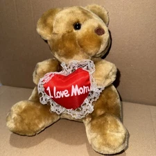 Plush Appeal Mothers Day Teddy Bear Plush Gift Holding 1 Love Mom Pillow