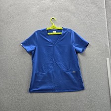 FIGS Women Scrub Top L Blue Casma Technical Collection PO 1797 Short Sleeve