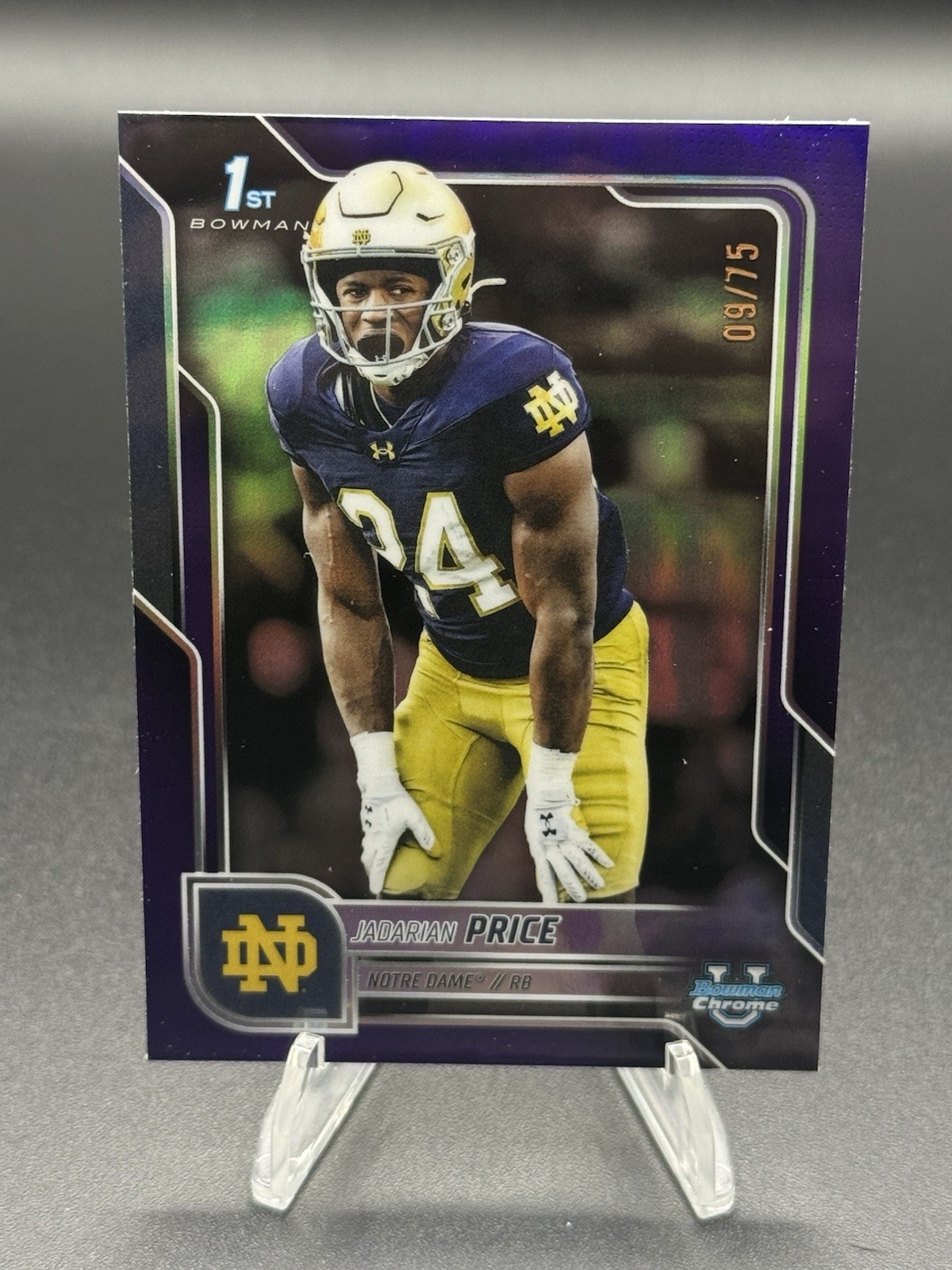 2025 Bowman Chrome U Football 1ST JADARIAN PRICE Purple Refractor /75 #117