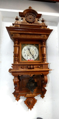 63063 Original Lenzkirch Regulator Wall Clock Solid Oak 100cm