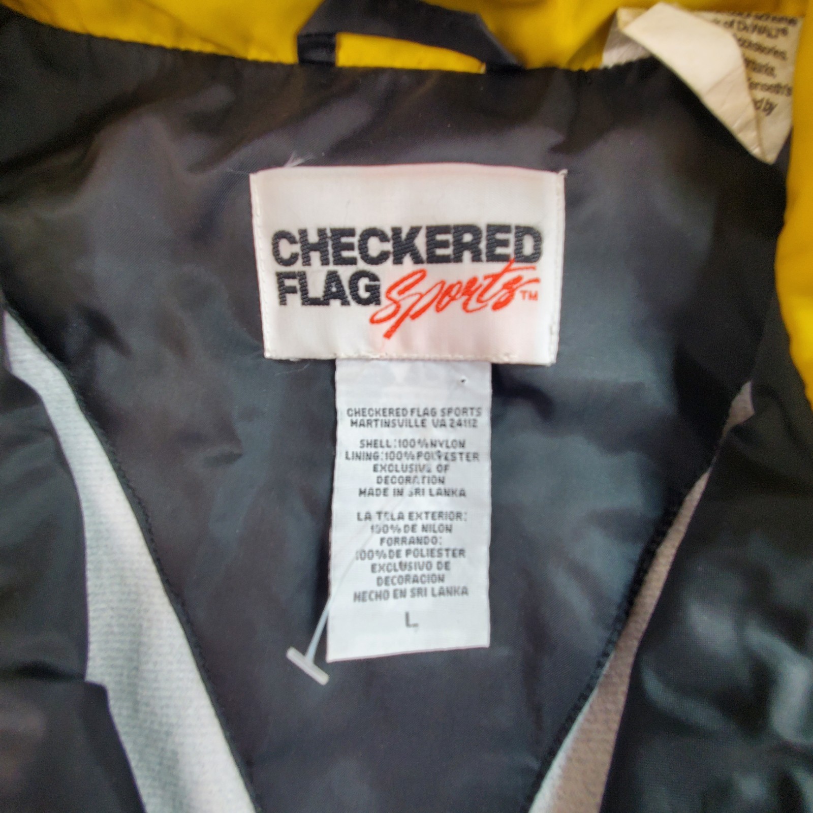  Checkered Flag Sports Nascar Kenseth #17 Zip Up Racing Jacket Lg Black/Yellow 