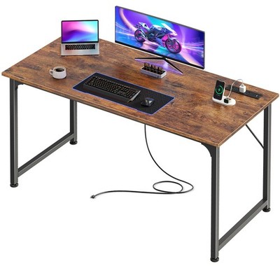 47 X 20 Inch Office Computer Desk with Power Outlets and USB-C Port, Larger G...